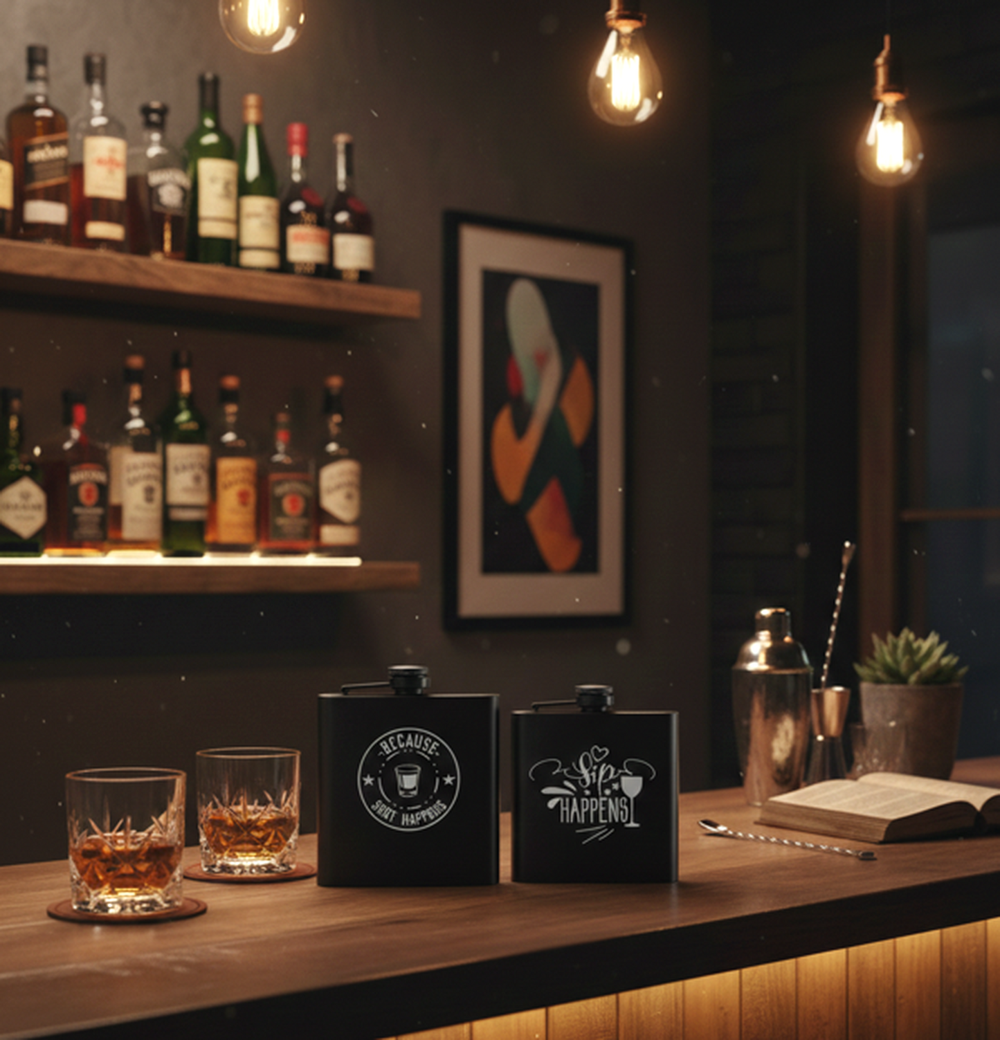 Sip Happens Hip Flasks