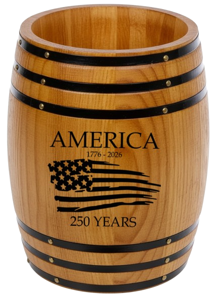 America's 250th Commemorative Mini Wood Barrel