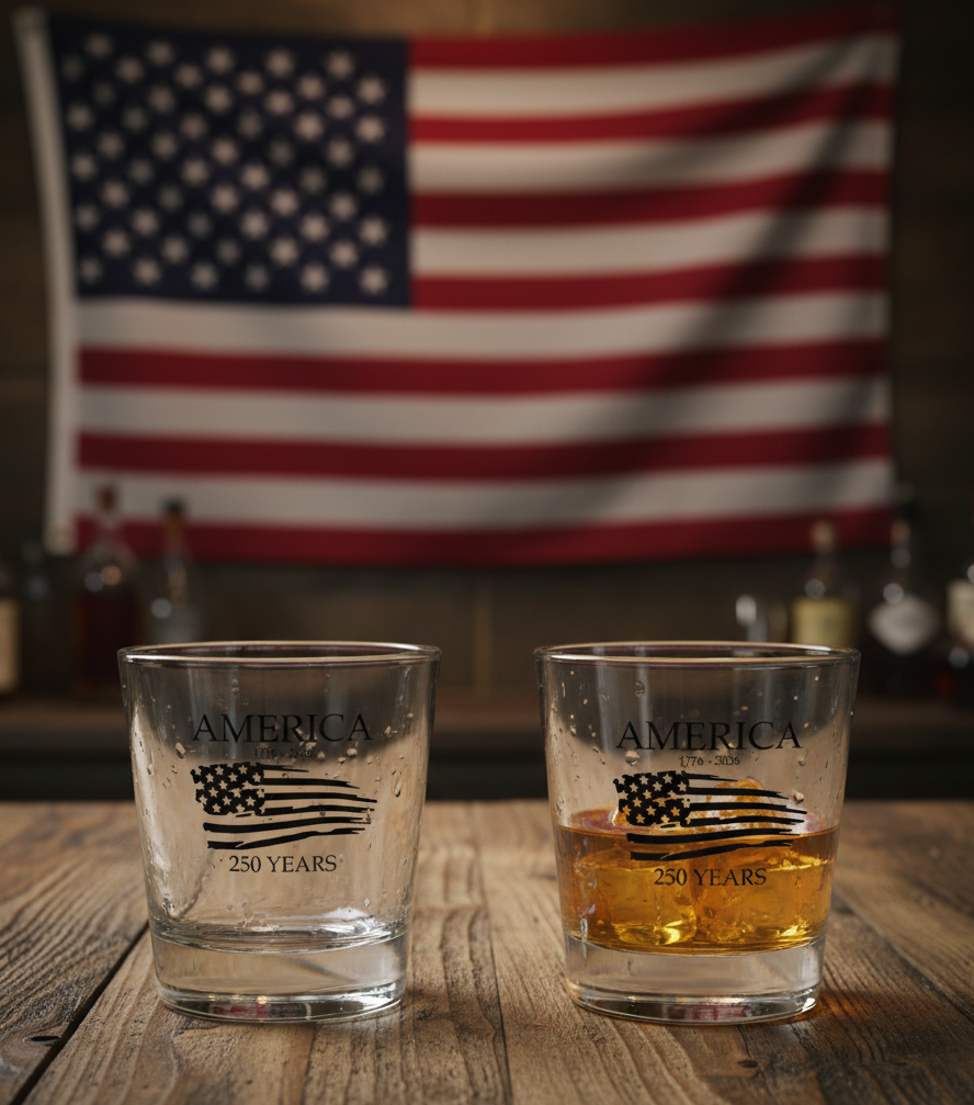 America's 250th Commemorative Pair of Rocks Glasses