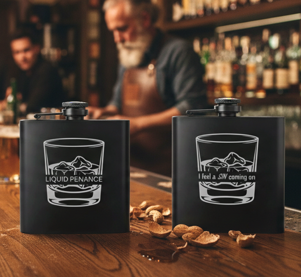 Saints and Sinners Hip Flasks