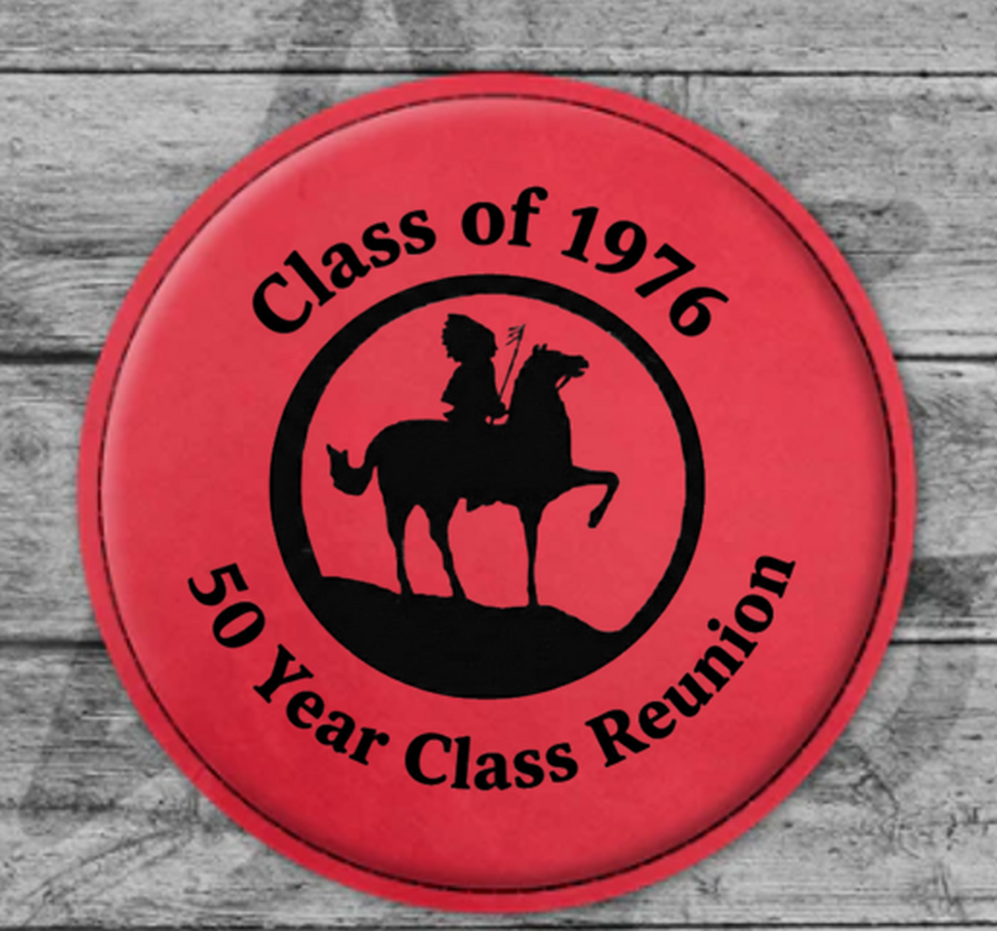 La Crosse Central Red Leather 4 Coaster Set