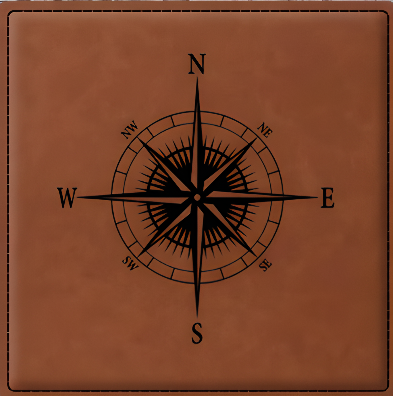 Leatherette Compass Journal Coaster Set
