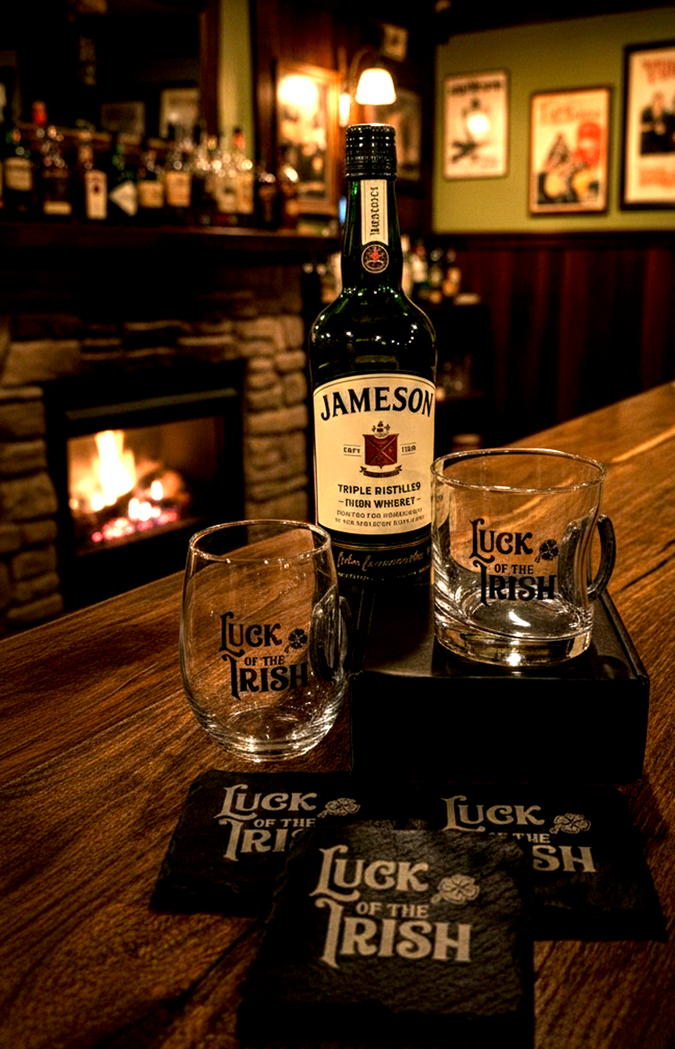 Highland Hearth Slate Coaster Set