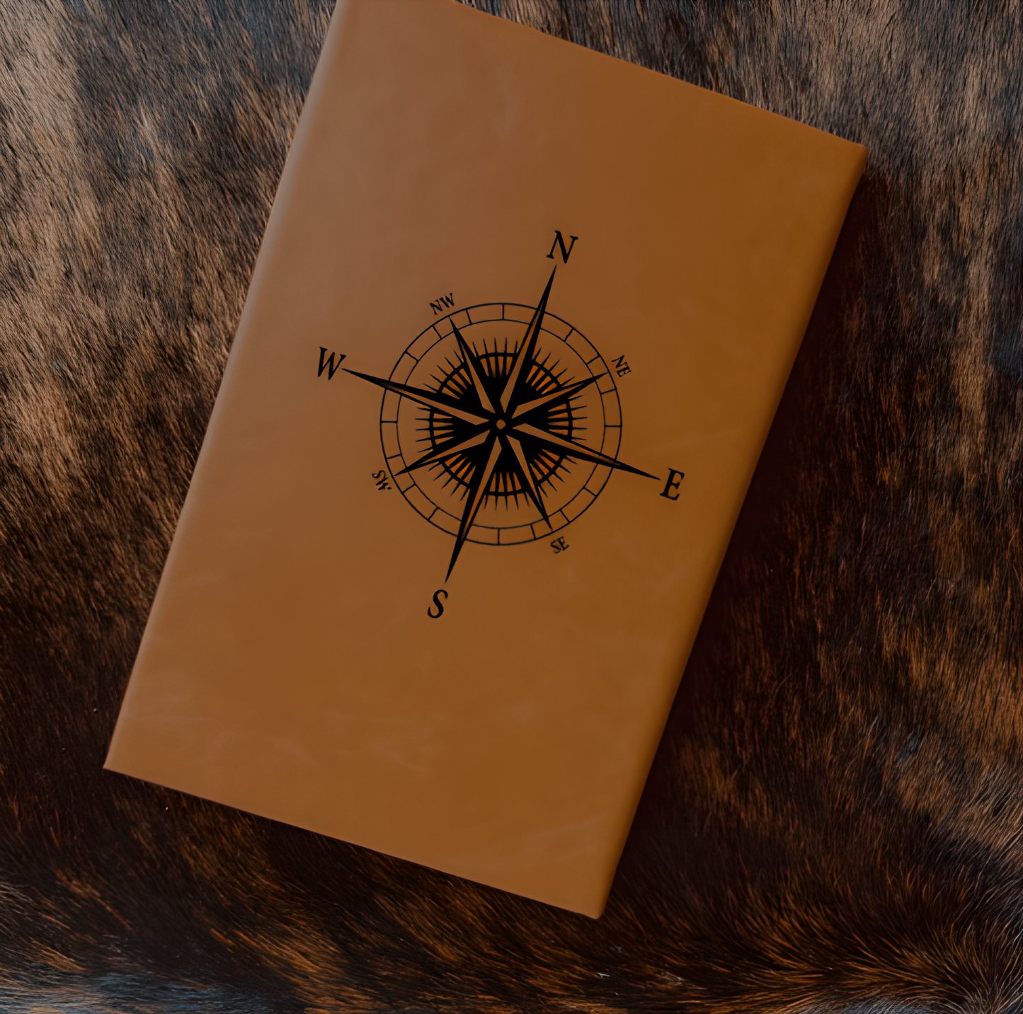 Leatherette Compass Journal Coaster Set
