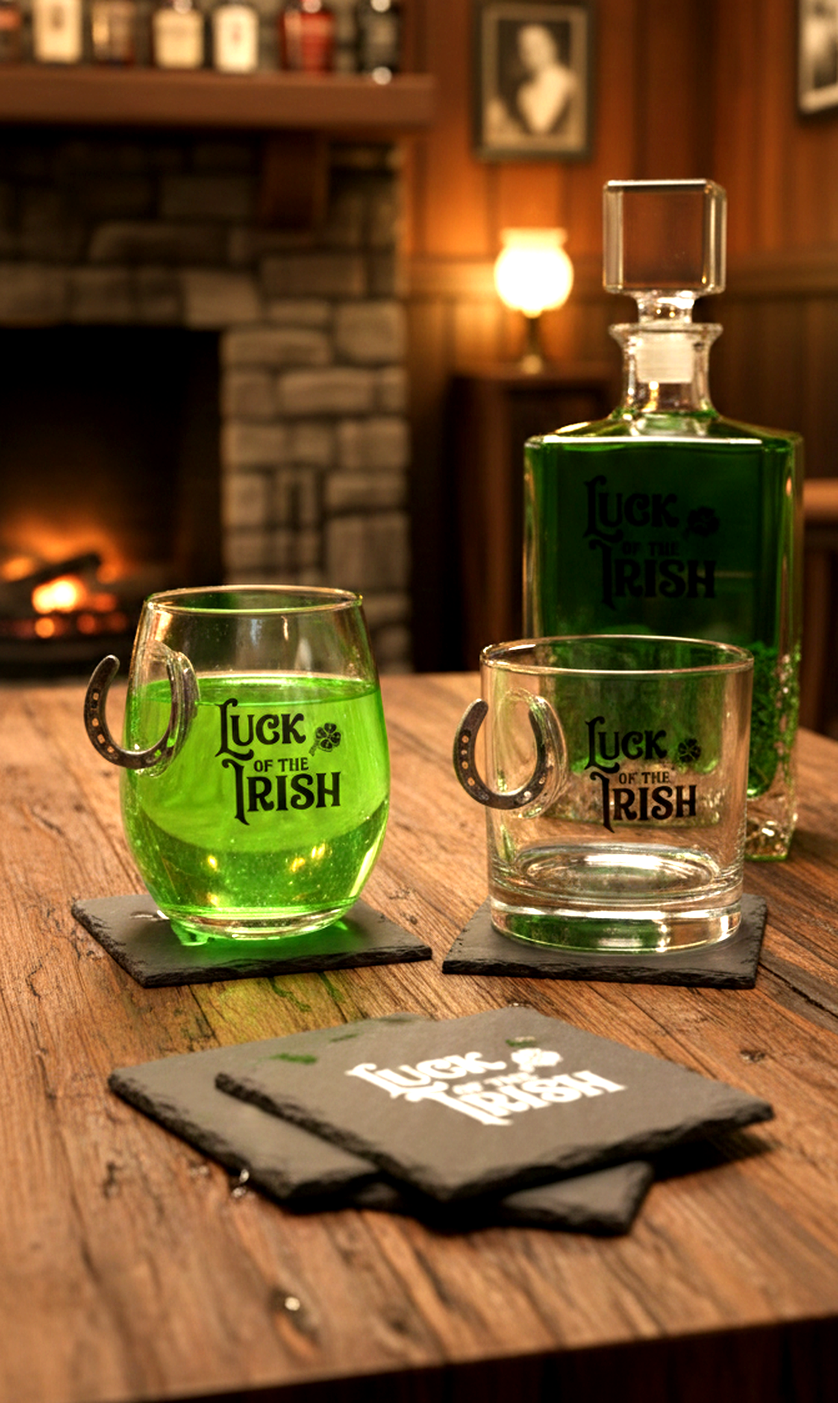 Highland Hearth Slate Coaster Set