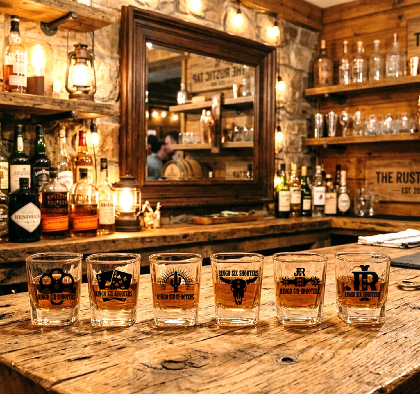 The Ringo Six Shooters Shot Glass Set